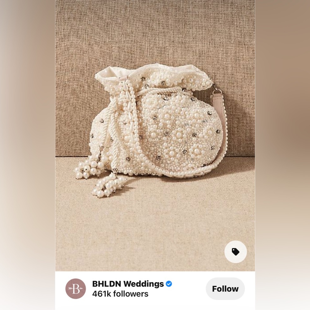 BHLDN limited edition wedding pearl purse
